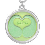 Green Teardrop Heart necklaces