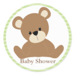 Green Teddy Bear Round Stickers