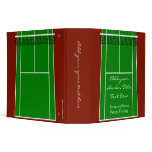 Green Tennis Court Design 3 Ring Binder