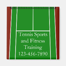 Green Tennis Court Design Magnet