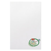 Green tennis girl custom stationery