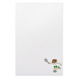 Green tennis girl personalized stationery