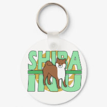 Green Text Shiba Inu Keychain