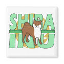 Green Text Shiba Inu Magnet by MenagerieMayhem Green Text Shiba Inu Magnet