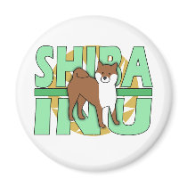 Green Text Shiba Inu magnets