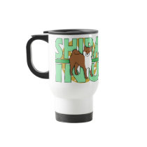 Green Text Shiba Inu mugs