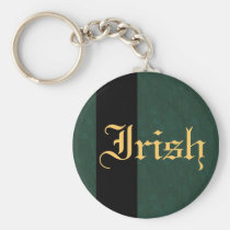 Green Textured Gold Irish Keychain