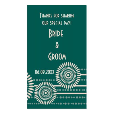 Green Thank You Modern Wedding Favor Gift Tags Business Cards by semas87
