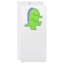 green three eyed dino monster rack card template