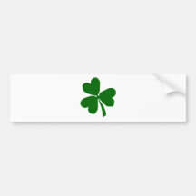 Green Three Leaf Clover Bumper Stickers