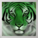Green Tiger Face posters