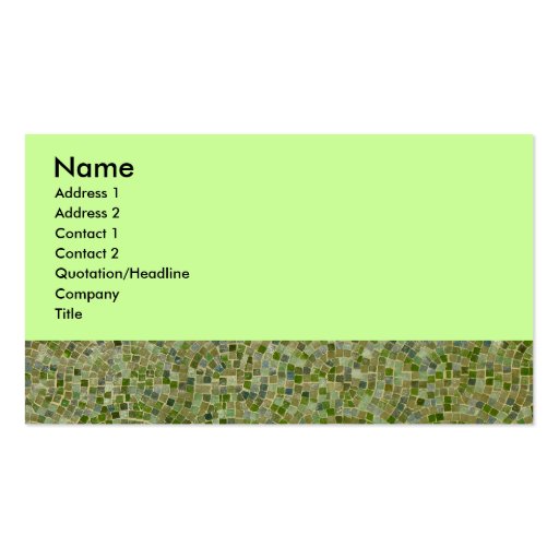 Green Tile Business Card Template (front side)