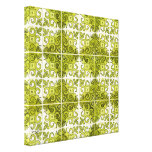 Green Tile Design 2 - Swirls Canvas Prints