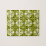 Green Tile Design 2 - Swirls Jigsaw Puzzles
