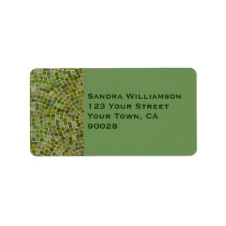 green tile personalized address label