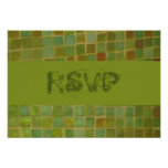 Green Tile RSVP invitations