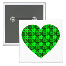Green Tiled Heart Pins