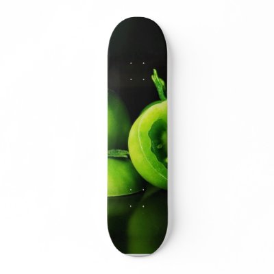Green Tomatoes Macro Image Still Life Studio Skate Deck by lifesphere