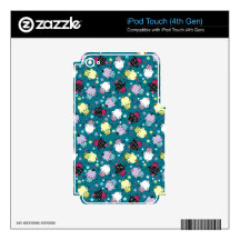 Green Tones Cupcakes Seamless Pattern iPod Touch 4G Skin