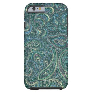 Green Tones Vintage Ornate Paisley Pattern Tough iPhone 6 Case