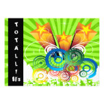 green totally 80's retro  party Invitation invitations