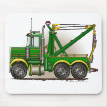 Green Tow Truck Wrecker Mouse Pad