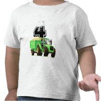 Green Tractor 4th Birthday T-shirt