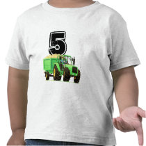 Green Tractor 5th Birthday Tshirt