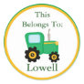Green Tractor Back to School Stickers
