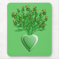 Green Tractor Bouquet Mousepad