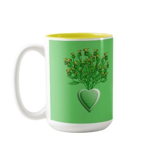 Green Tractor Bouquet Mug mug