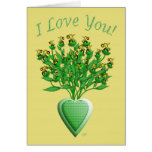 Green Tractor Bouquet with Heart Vase Card
