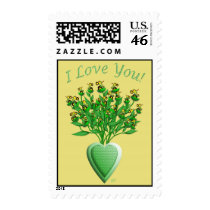 Green Tractor Bouquet with Heart Vase Postage