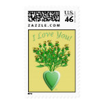 Green Tractor Bouquet with Heart Vase Postage