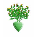 Green Tractor Bouquet with Heart Vase T-Shirt by KirstenEdwards Green Tractor Bouquet with Heart Vase T-Shirt