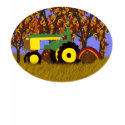 Green Tractor by Autumn Trees and Turkeys T-Shirt