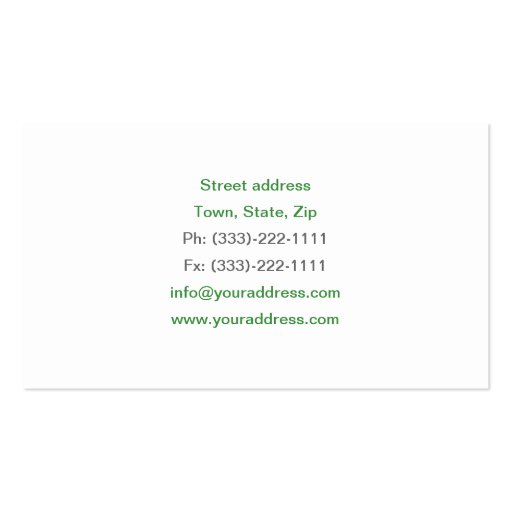 Green Tractor - Farm Supply Business Card (back side)