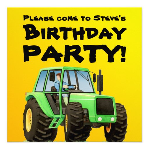 Green Tractor Invites