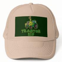 Green Tractor Kid Trucker Hats