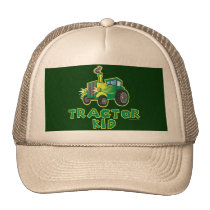 Green Tractor Kid Trucker Hats