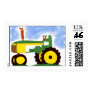 Green Tractor Postage Stamp