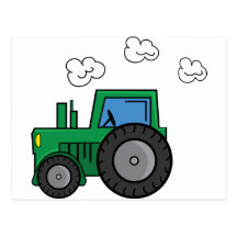 Green Tractor Postcard