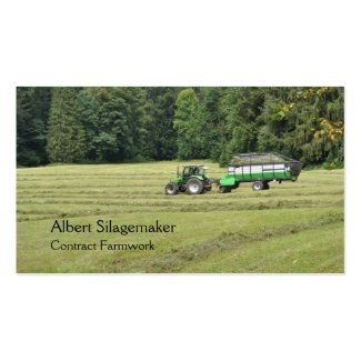 Green tractor trailer business card