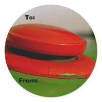 Green Tractor with Red Cap Christmas Gift Tag stickers