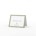Green traditional border simply thank you note card