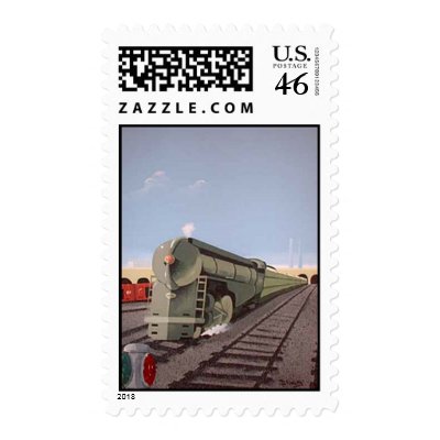 green train stamp by dennisfinley