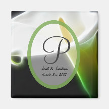 Green Transp w White Oval Refrigerator Magnet