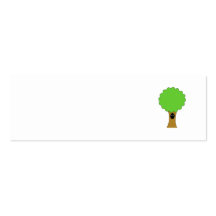 Green tree cartoon with creature. business card