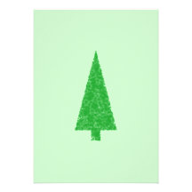 Green Tree. Christmas, Fir, Evergreen Tree. Custom Announcements