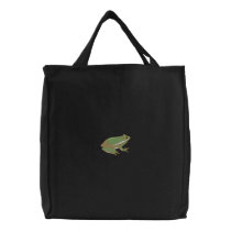 Green Tree Frog embroidered bags